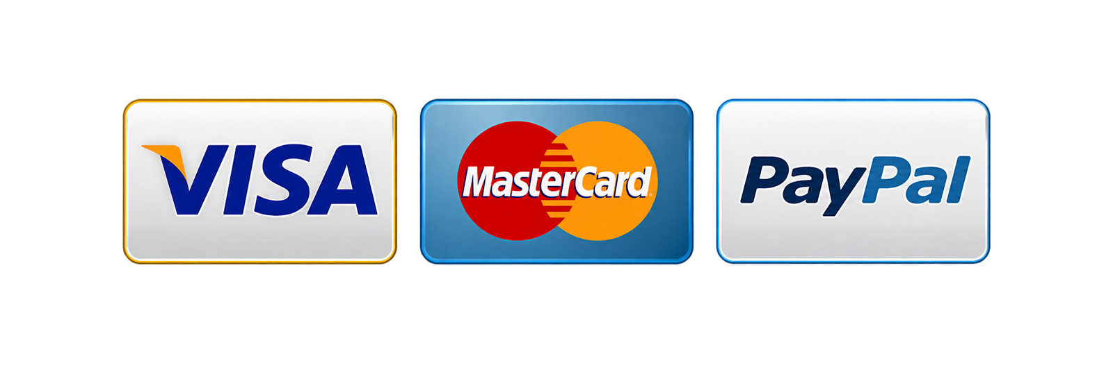 PayPal, Visa and MasterCard accepted