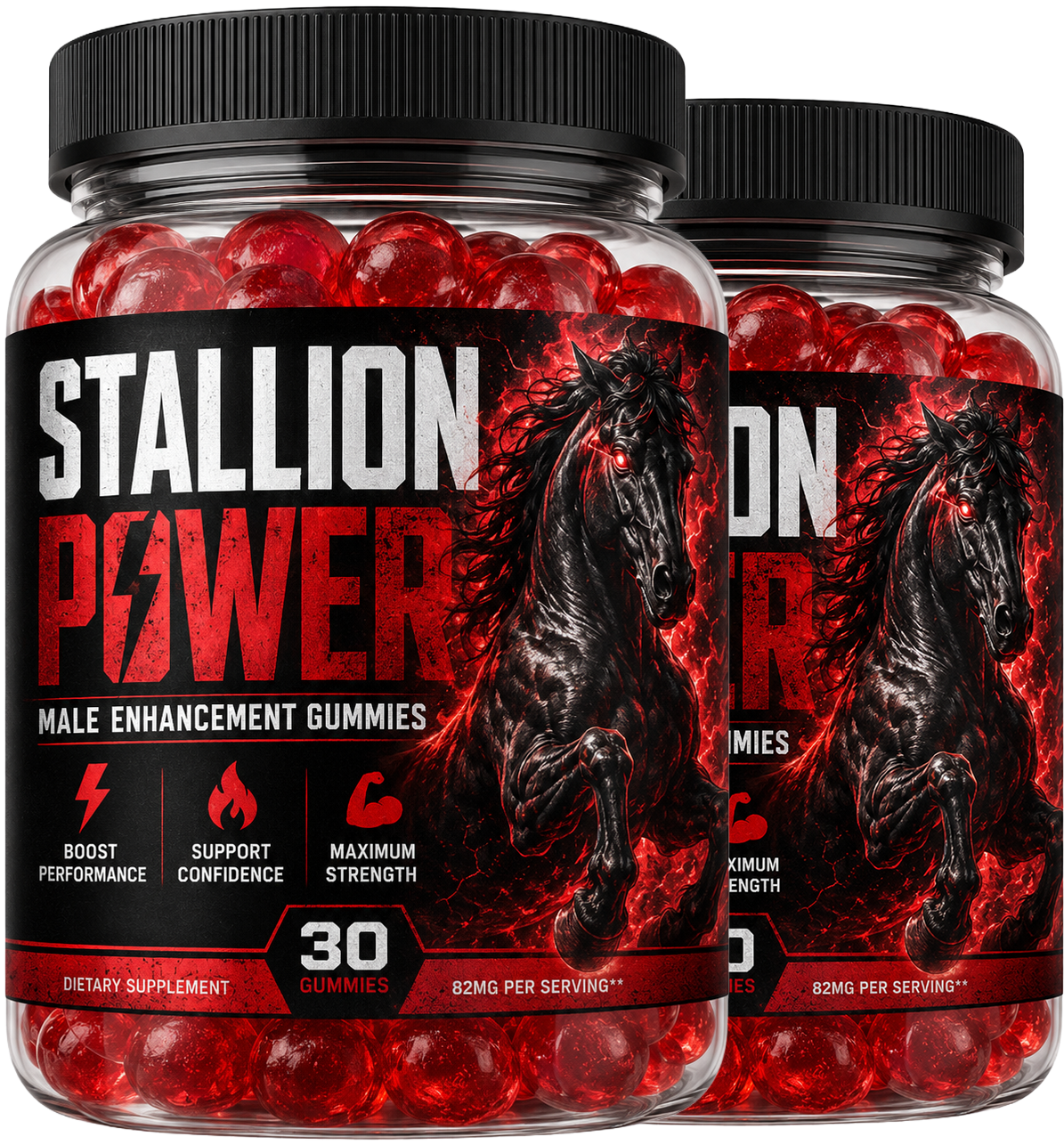 Two bottles of Stallion Power Male Enhancement Gummies